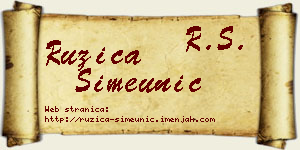 Ružica Simeunić vizit kartica